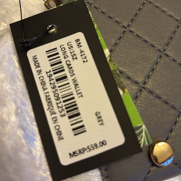 Badgley Mischka Long Cards Wallet in Gray NWT - Picture 2 of 6